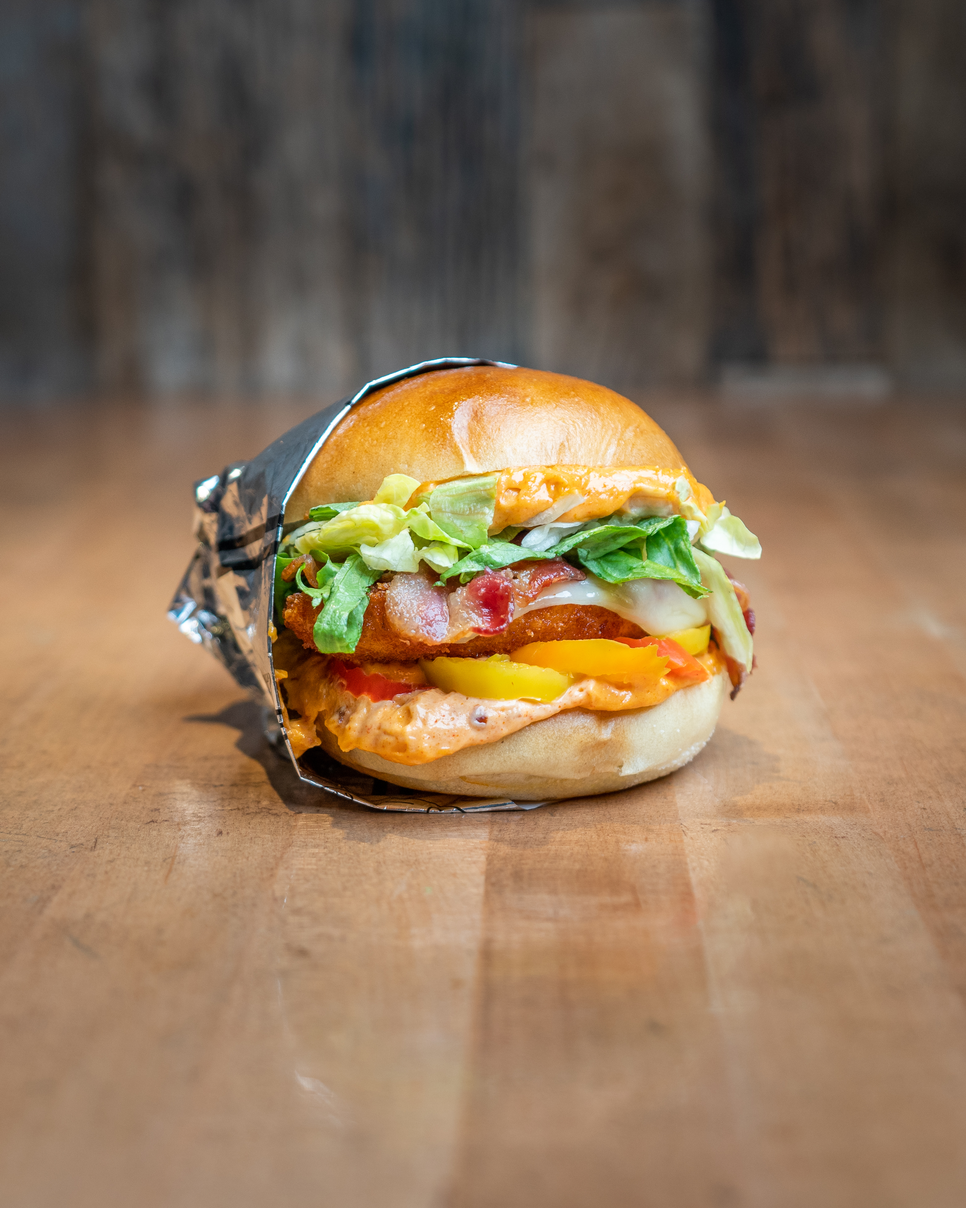Spicy Crispy Crunch - Halal crispy chicken patty, hand-breaded fresh dai...